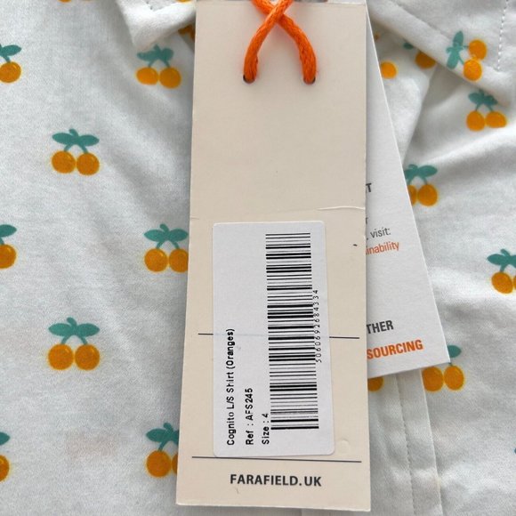 FAR AFIELD Oranges Cognito Long Sleeve Cotton Button-Up Shirt Sz 4 XL 0011 - Picture 6 of 12